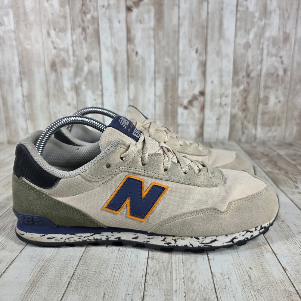 New‎ Balance 515 Sneakers Casual Walking Shoes Blue Orange Accents Boy's 7